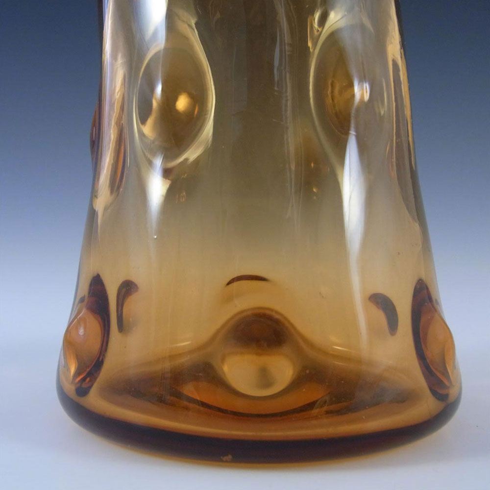 Thomas Webb Stourbridge Amber Glass Bullseye Vase - Marked - Click Image to Close