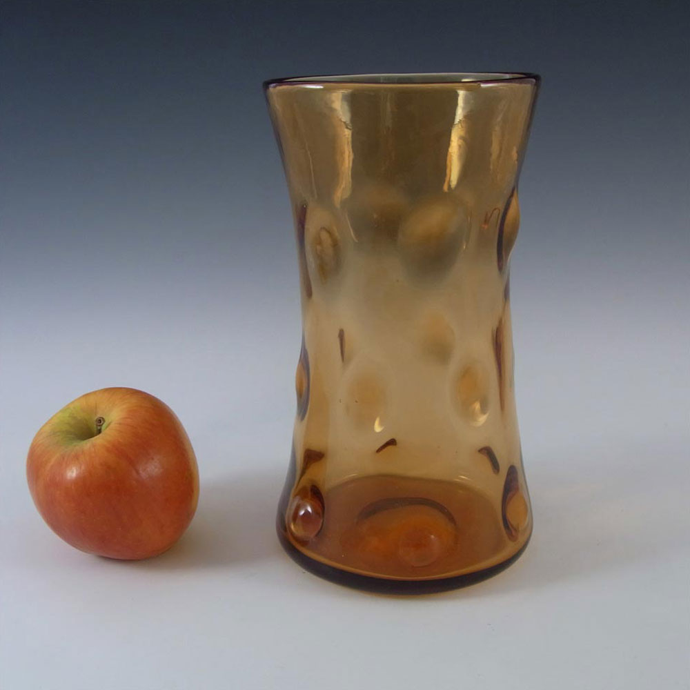 (image for) Thomas Webb Stourbridge Amber Glass Bullseye Vase - Marked - Click Image to Close