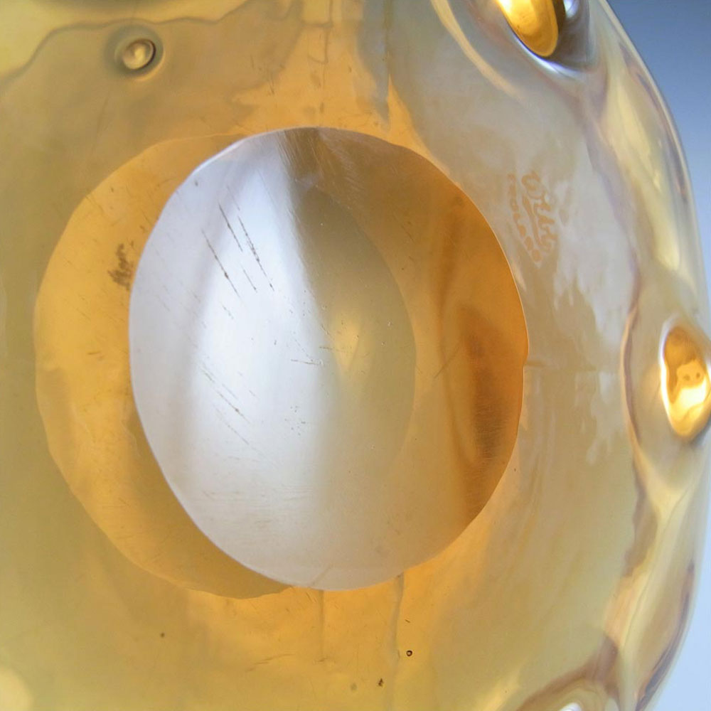 (image for) Thomas Webb Stourbridge Amber Glass Bowl - Marked - Click Image to Close