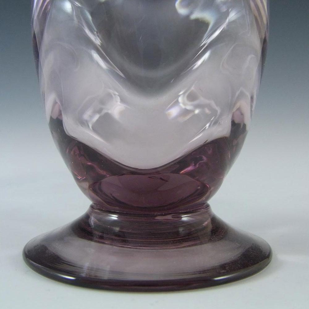(image for) Thomas Webb Amethyst Glass 'Venetian Ripple' Vase - Marked - Click Image to Close