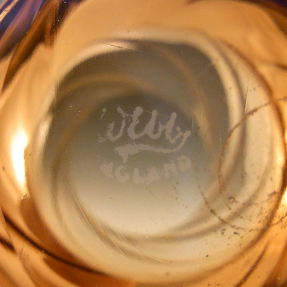 (image for) Thomas Webb Stourbridge Amber Glass Vase - Marked - Click Image to Close