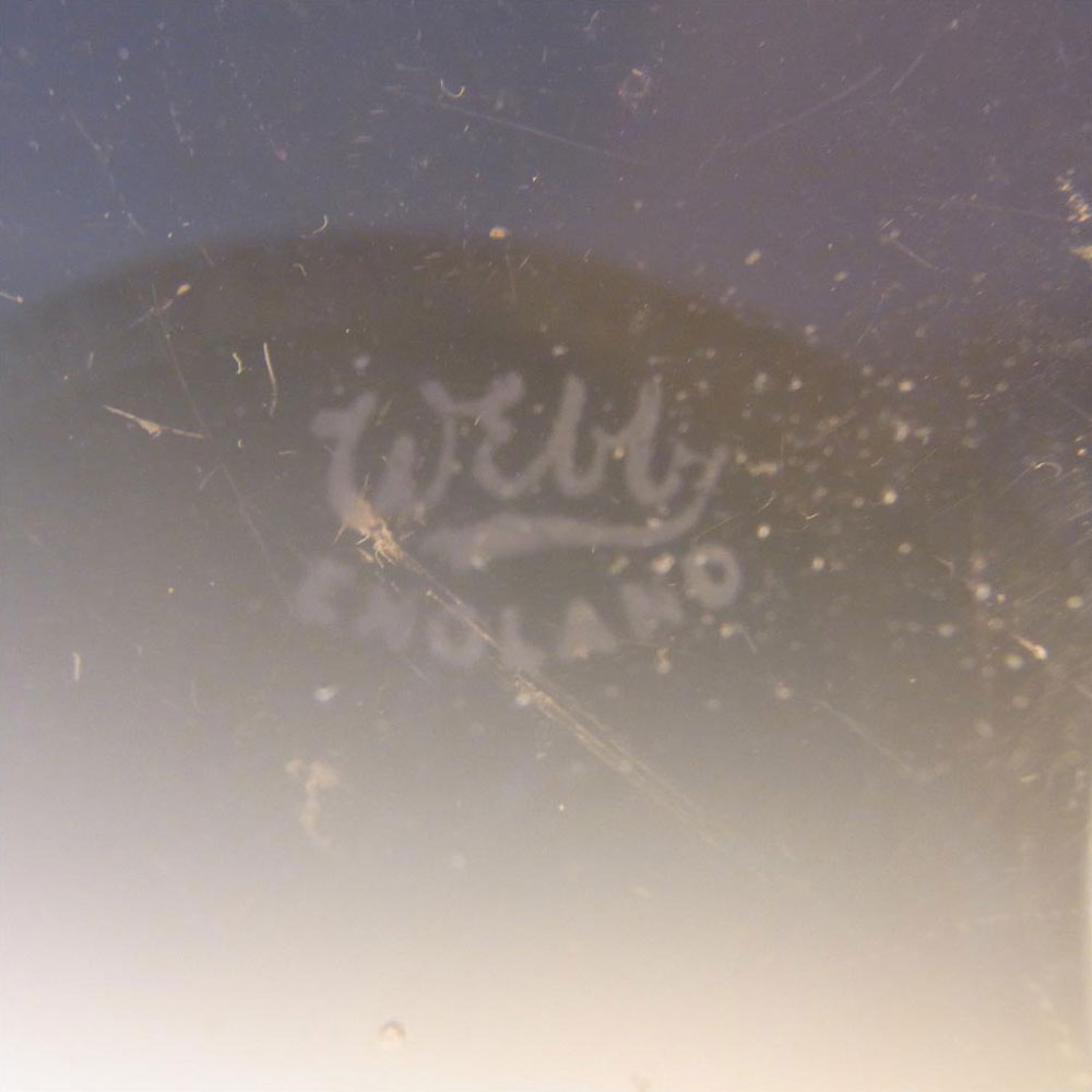 (image for) Thomas Webb Amber Glass 'Bullseye' Bowl - Marked - Click Image to Close