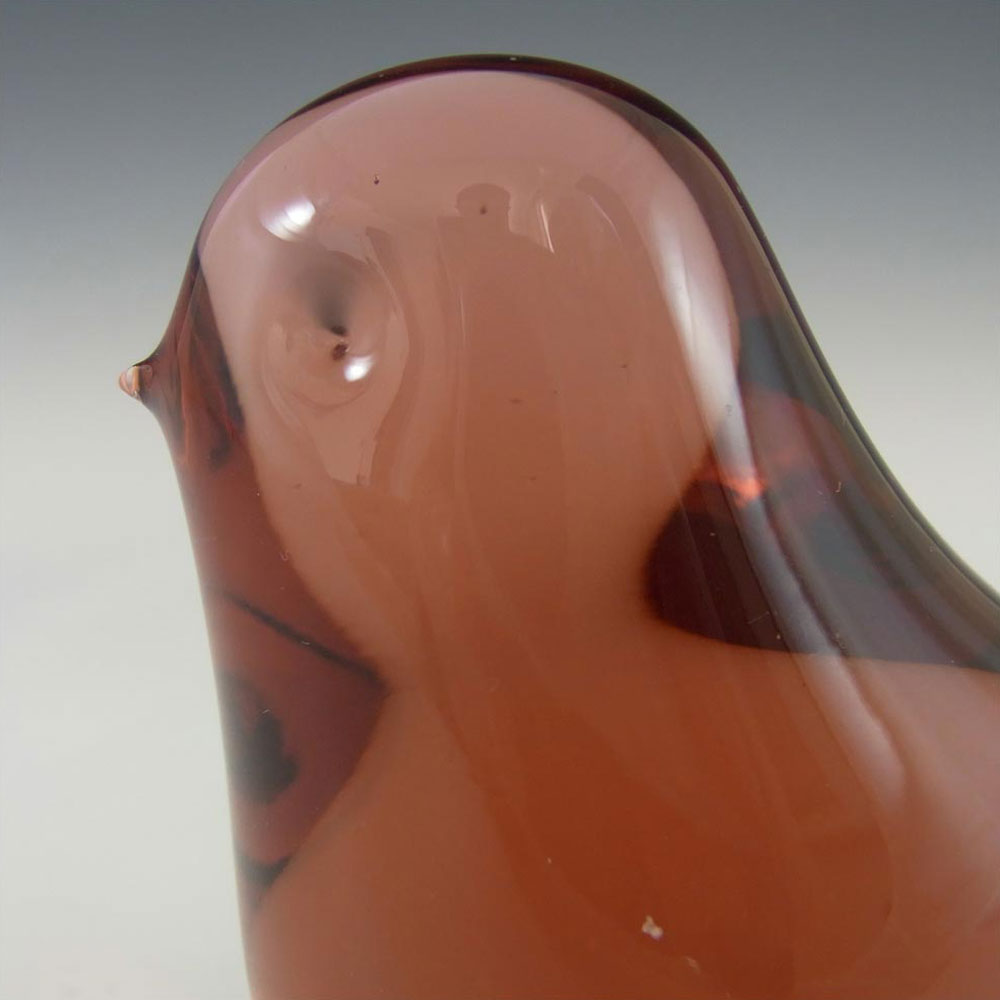 (image for) Wedgwood Pink/Lilac Glass Bird Paperweight RSW70 - Marked - Click Image to Close