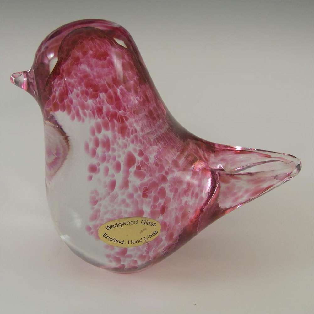 Wedgwood Speckled Pink Glass Large Bird RSW71 - Marked - Click Image to Close