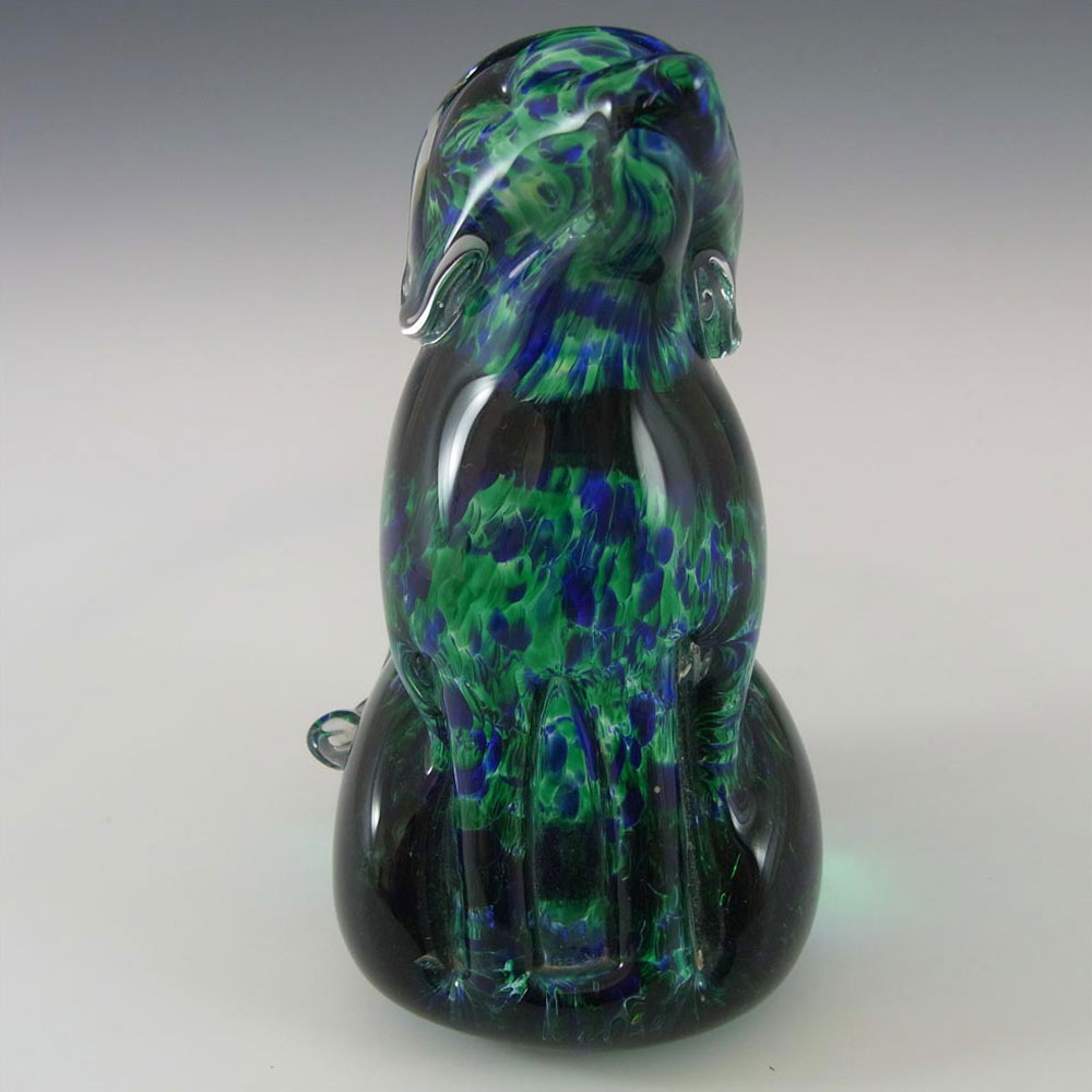 Wedgwood Blue + Green Glass Seated Dog / Puppy Paperweight SG420 - Click Image to Close
