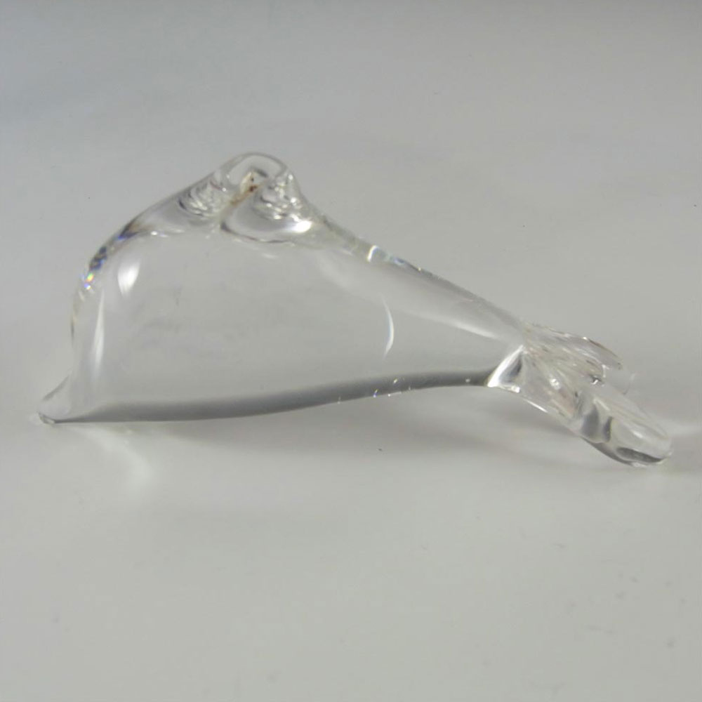 (image for) Wedgwood Clear Glass Lilliput Dolphin Paperweight - Marked - Click Image to Close