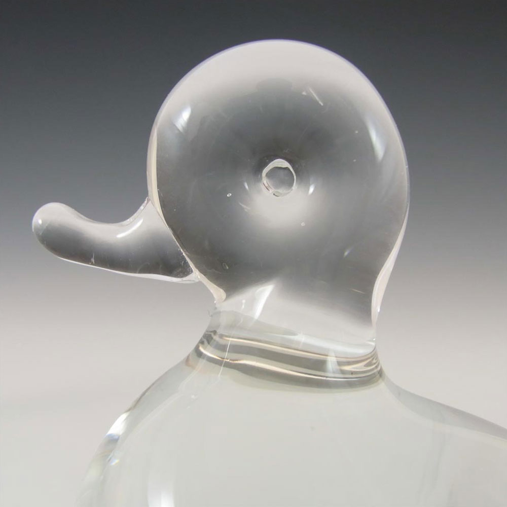 Langham Clear Glass Duck/Duckling Paperweight - Marked - Click Image to Close