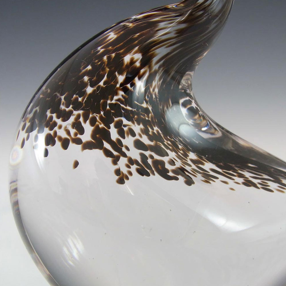 (image for) Wedgwood Speckled Brown Glass Duck Paperweight - Marked - Click Image to Close