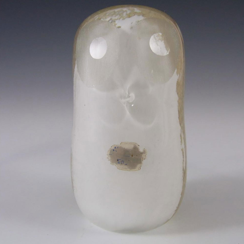 (image for) Wedgwood Cream + White Glass Owl Paperweight - Marked - Click Image to Close