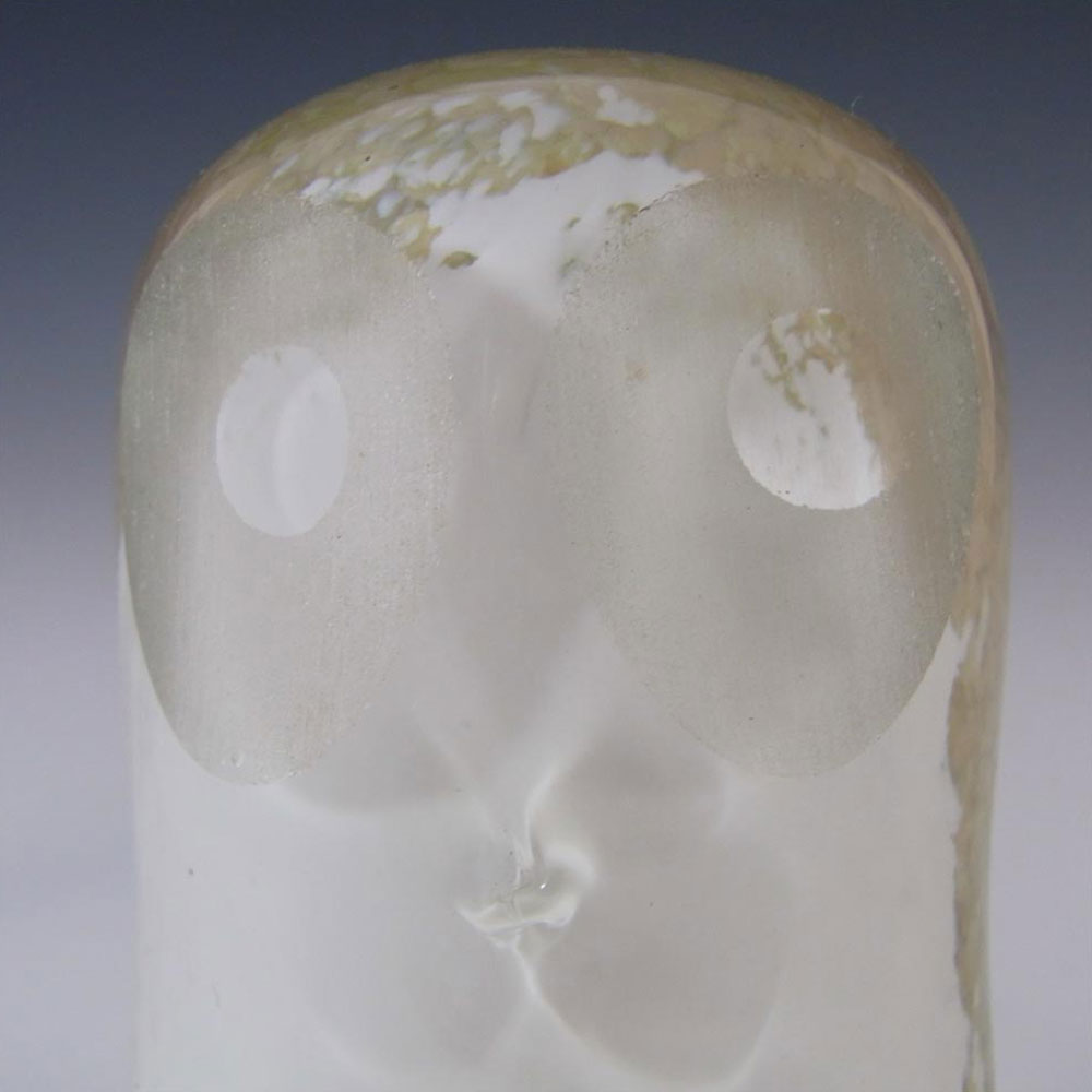 (image for) Wedgwood Cream + White Glass Owl Paperweight - Marked - Click Image to Close