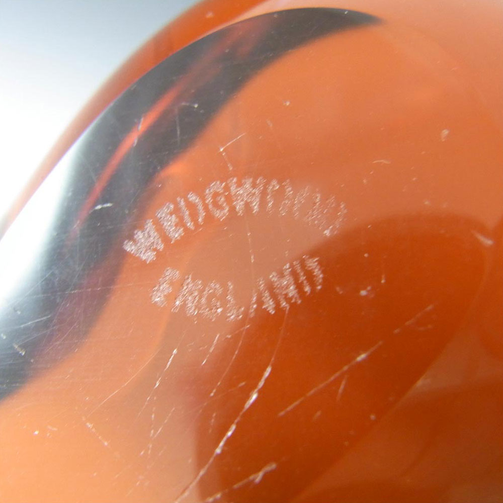 (image for) Wedgwood Topaz/Amber Glass Whale Paperweight - Marked - Click Image to Close
