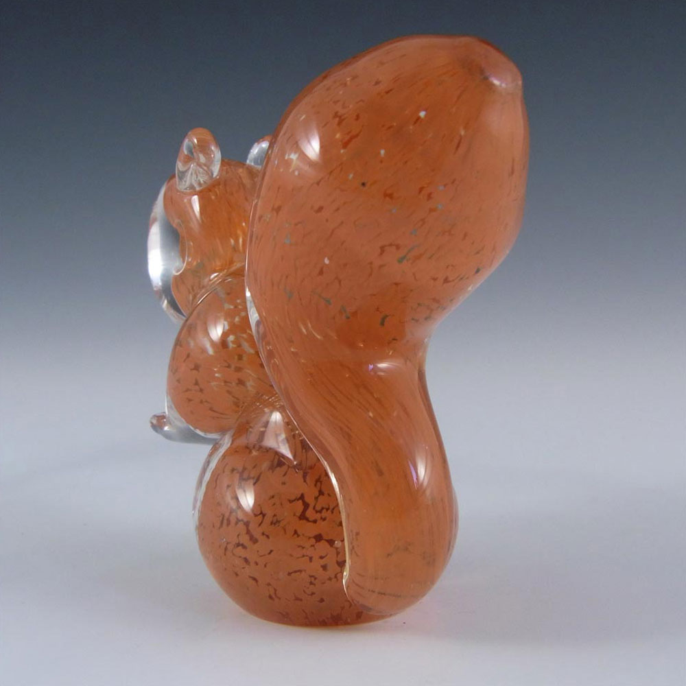 Caithness Crystal Orange + White Glass Squirrel Paperweight - Click Image to Close