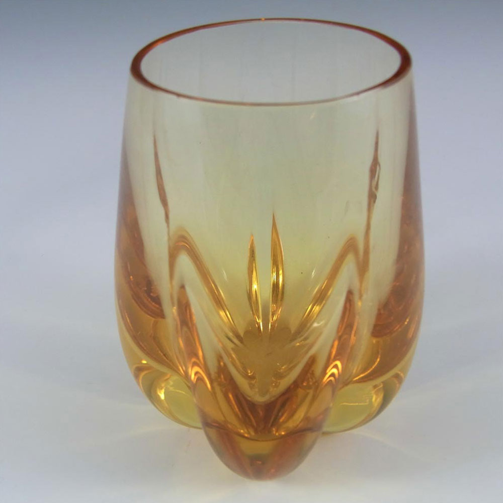 (image for) Whitefriars #9392 Golden Amber Glass Lobed Vase - Click Image to Close