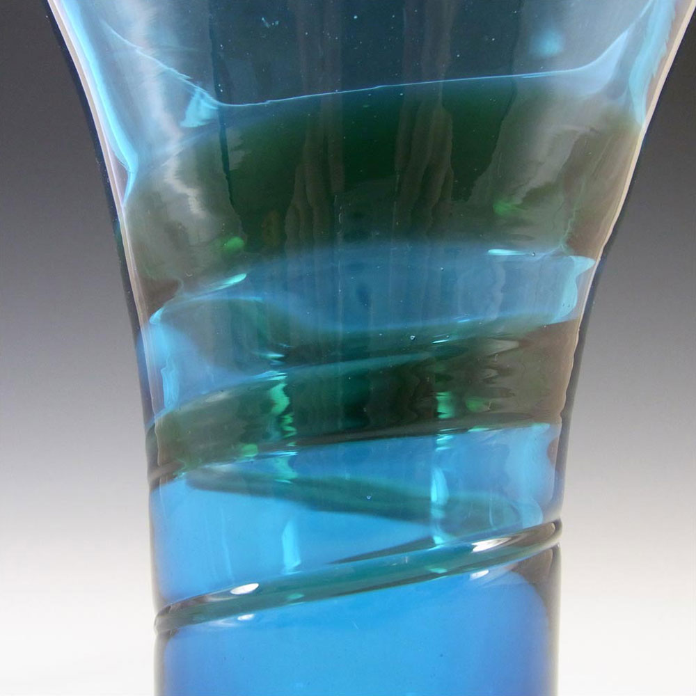 Whitefriars #9709 Baxter Blue/Green Glass Ribbon Trail Vase - Click Image to Close