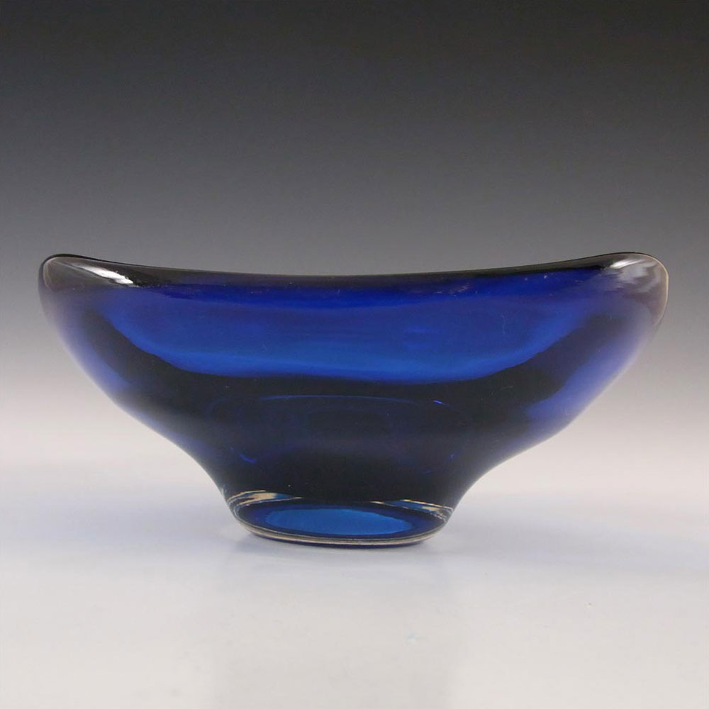 Whitefriars #9516 Cased Blue Glass Three Sided Bowl - Click Image to Close