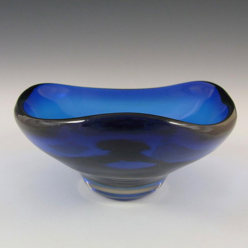 Whitefriars #9516 Baxter Royal Blue Glass Three Sided Bowl - Click Image to Close