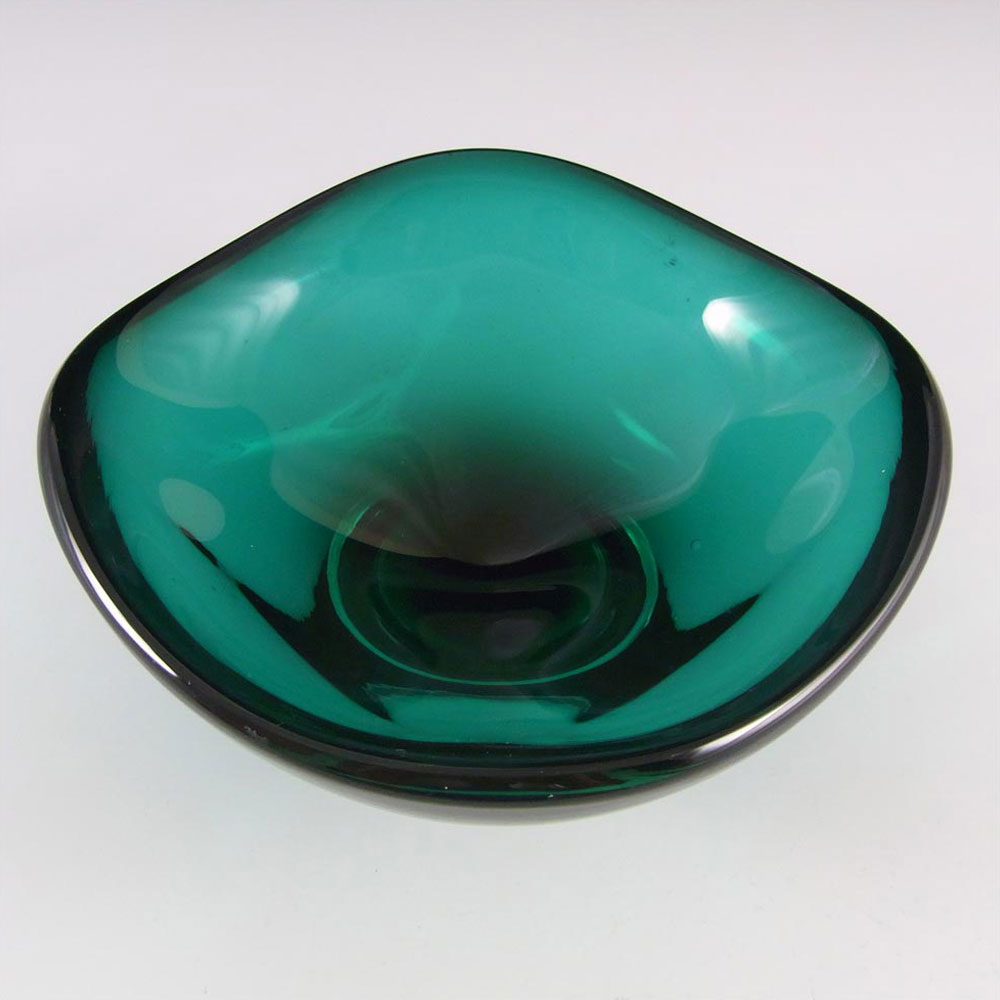 (image for) Whitefriars #9517 Cased Green Four Sided Glass Bowl - Click Image to Close