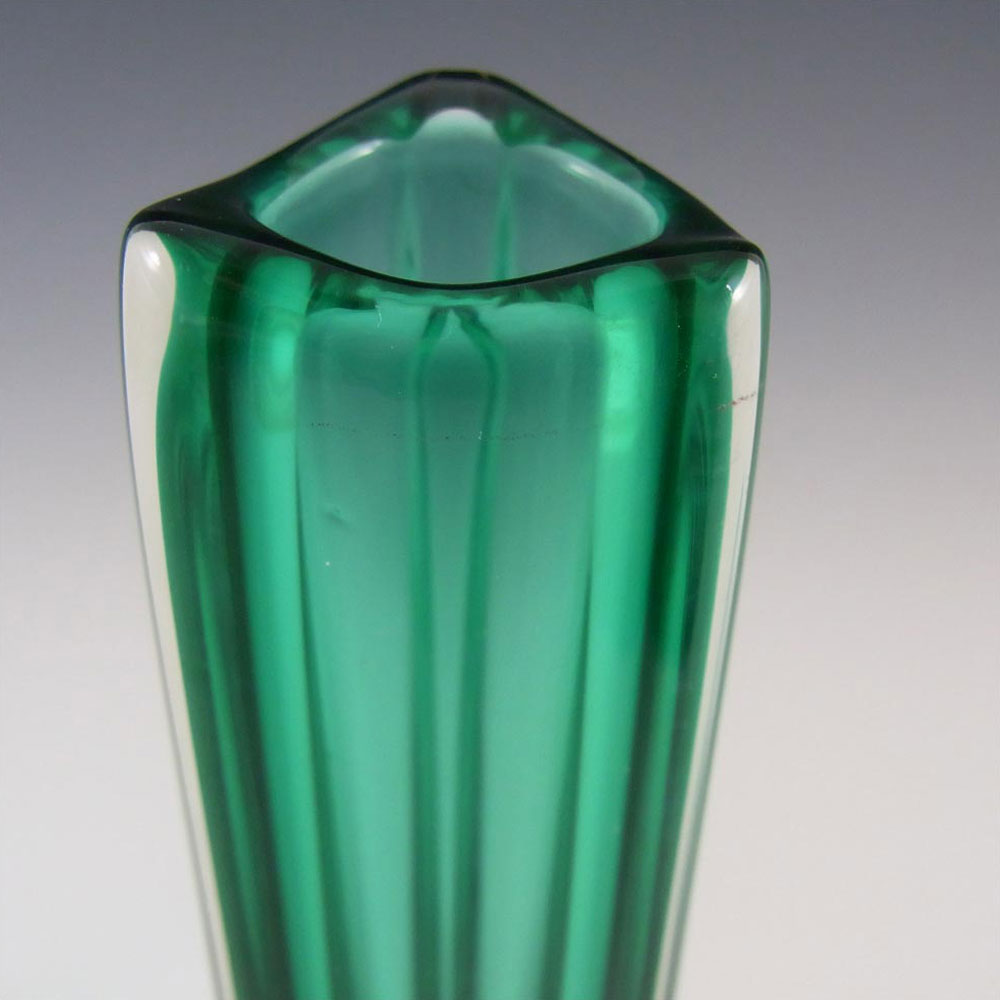 (image for) Whitefriars #9570 Baxter Cased Green Glass Three Sided Vase - Click Image to Close