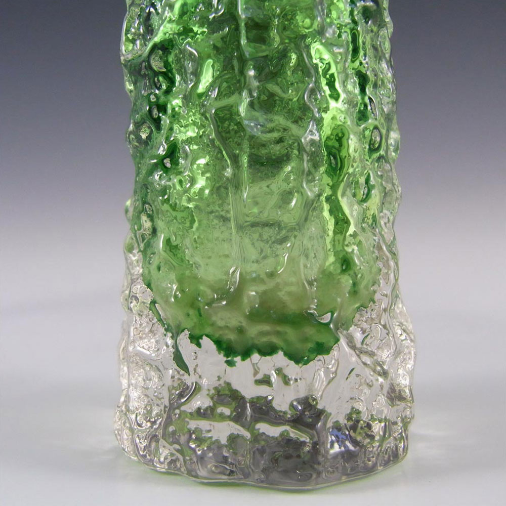 (image for) Whitefriars #9729 Baxter Green Glass 5.75" Textured Bark Vase - Click Image to Close