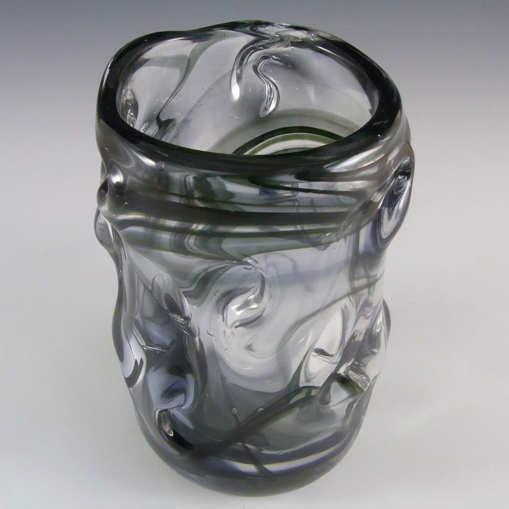 Whitefriars #9609 Wilson/Dyer Streaky Green Glass Knobbly Vase - Click Image to Close
