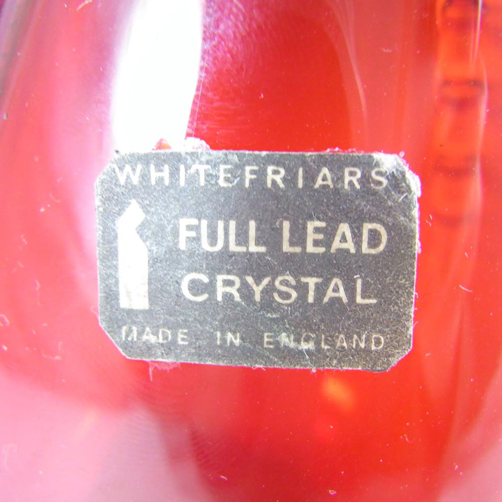 Whitefriars #9420 Ruby Red Glass 7.25" Flanged Vase - Labelled - Click Image to Close