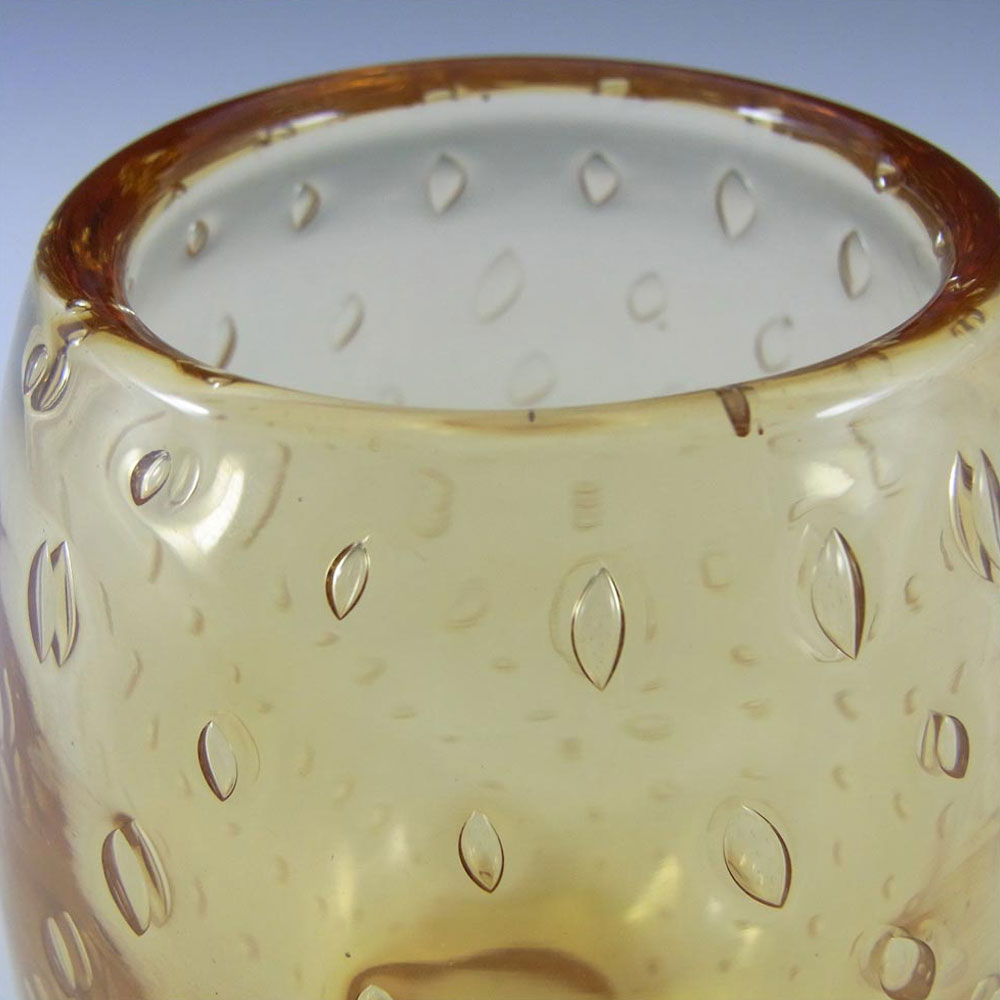 Whitefriars #9354 William Wilson Amber Glass Bubble Vase - Click Image to Close