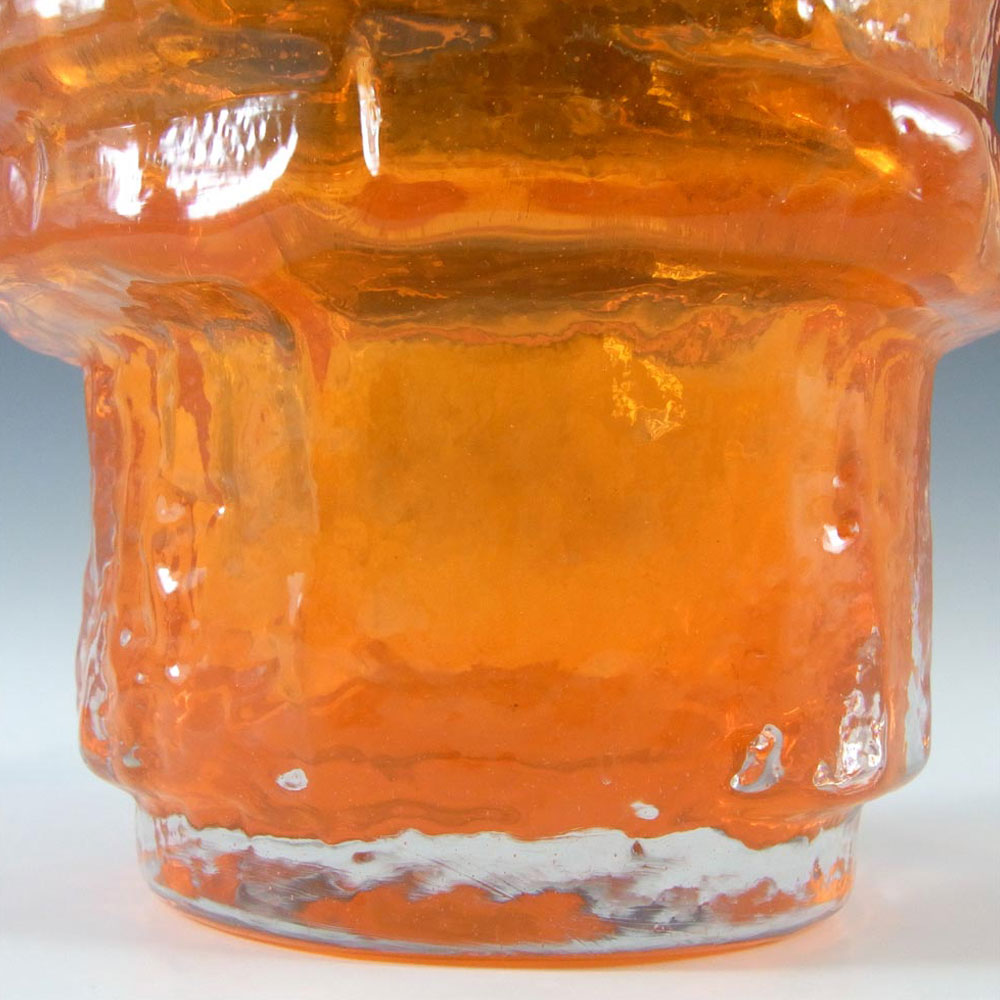 (image for) Whitefriars #9680 Baxter Tangerine Glass Hooped Vase - Click Image to Close