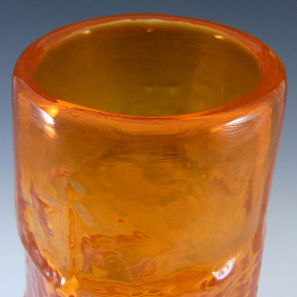 (image for) Whitefriars #9680 Baxter Tangerine Glass Hooped Vase - Click Image to Close