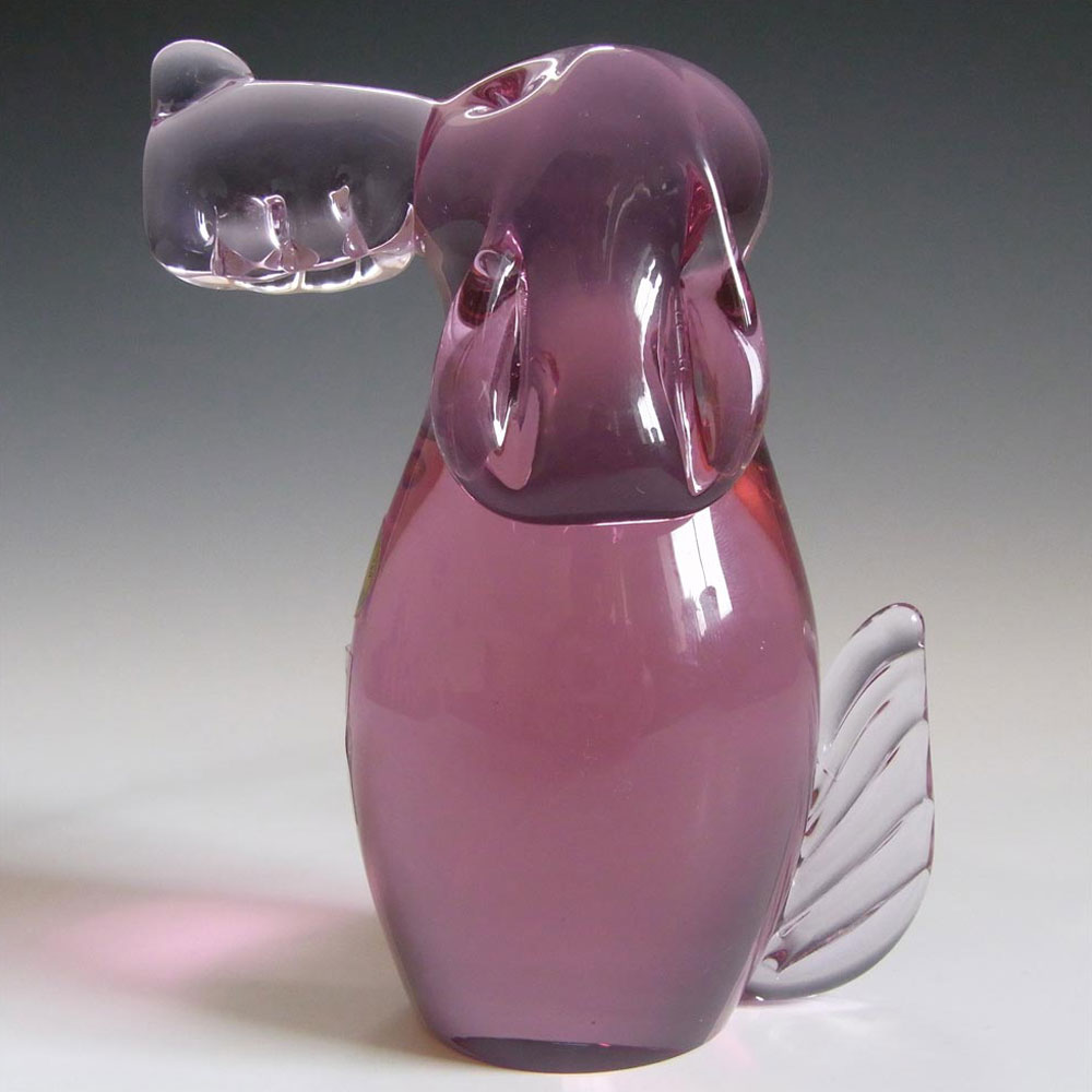 (image for) Zelezny Brod Czech Neodymium Pink Glass Dog - Label - Click Image to Close