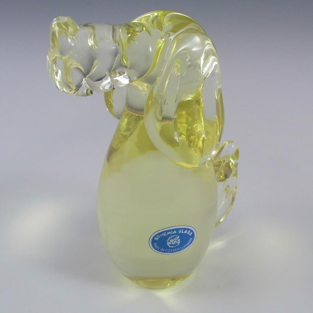 (image for) Zelezny Brod Sklo Czech Citrine Glass Dog - Labelled - Click Image to Close