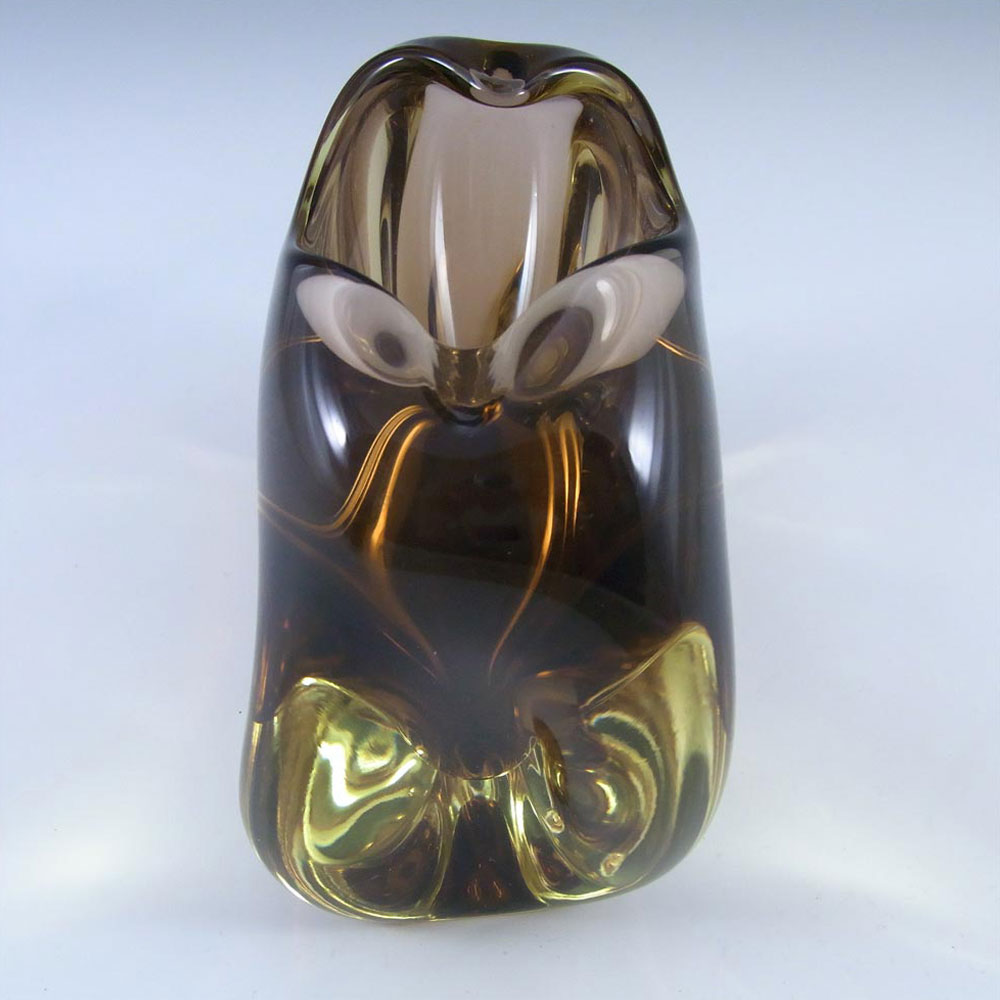 Zelezny Brod Czech Amber Glass Vase - Miloslav Klinger - Click Image to Close