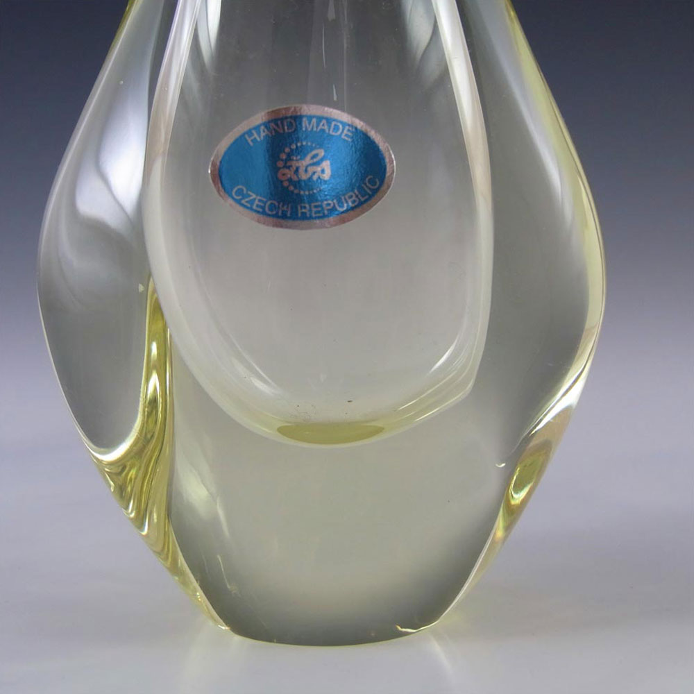 (image for) Zelezny Brod Sklo Czech Citrine Glass Vase - Labelled - Click Image to Close