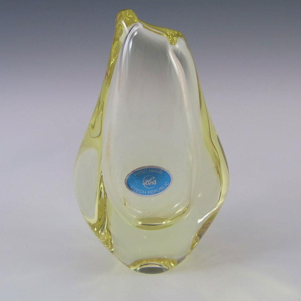 (image for) Zelezny Brod Sklo Czech Citrine Glass Vase - Labelled - Click Image to Close