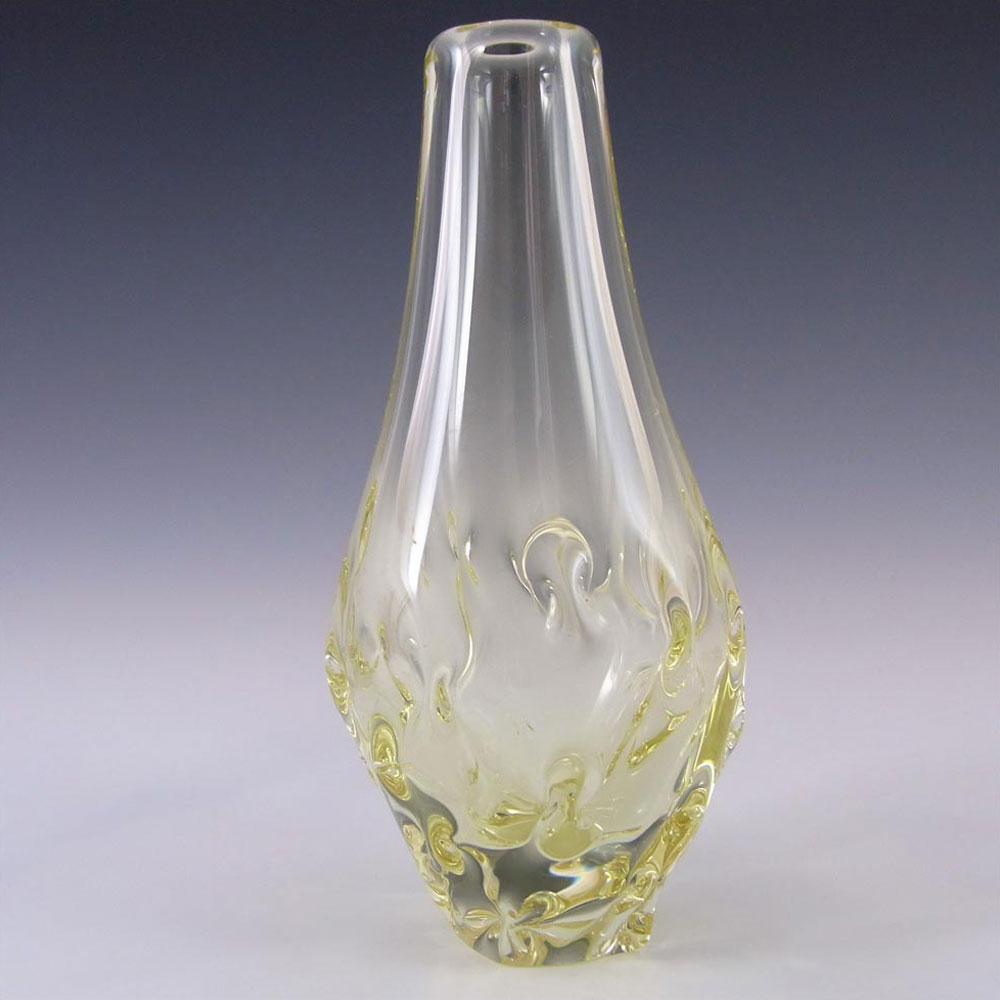 Vintage citrine yellow glass vase