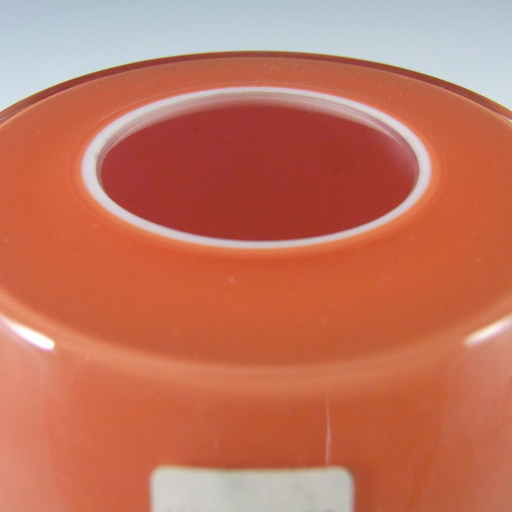 Schott Zwiesel German Orange Glass Vase/Candlestick - Click Image to Close