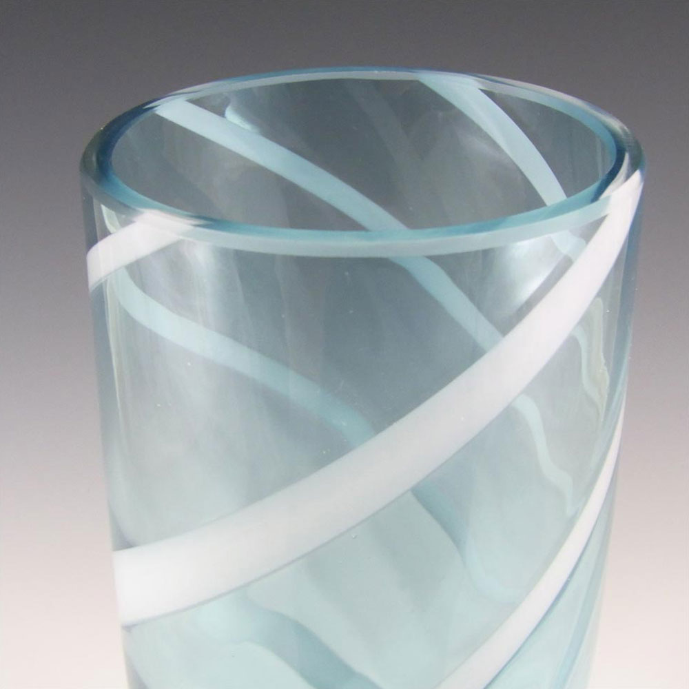 (image for) Cristalleria Artistica Toscana / Alrose Empoli Blue & White Glass Vase - Click Image to Close