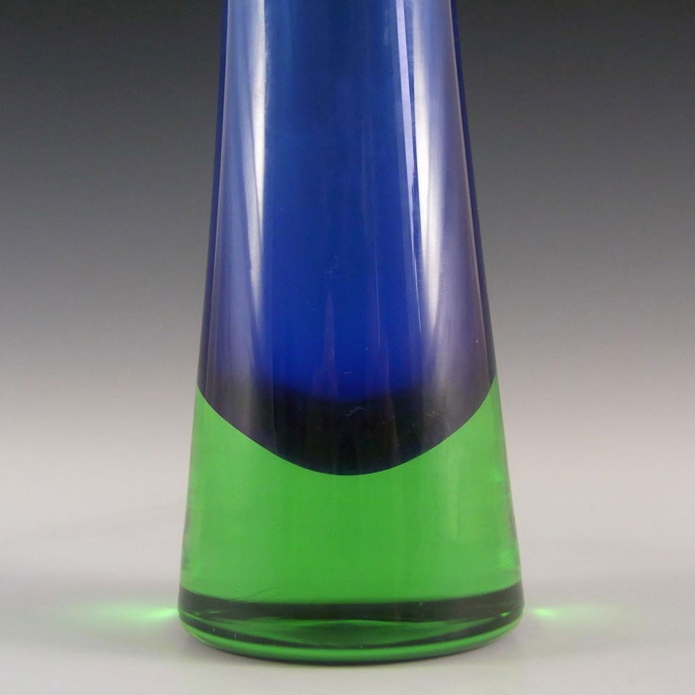 Aseda Bo Borgstrom Swedish Blue/Green Glass Vase B5/602 - Click Image to Close
