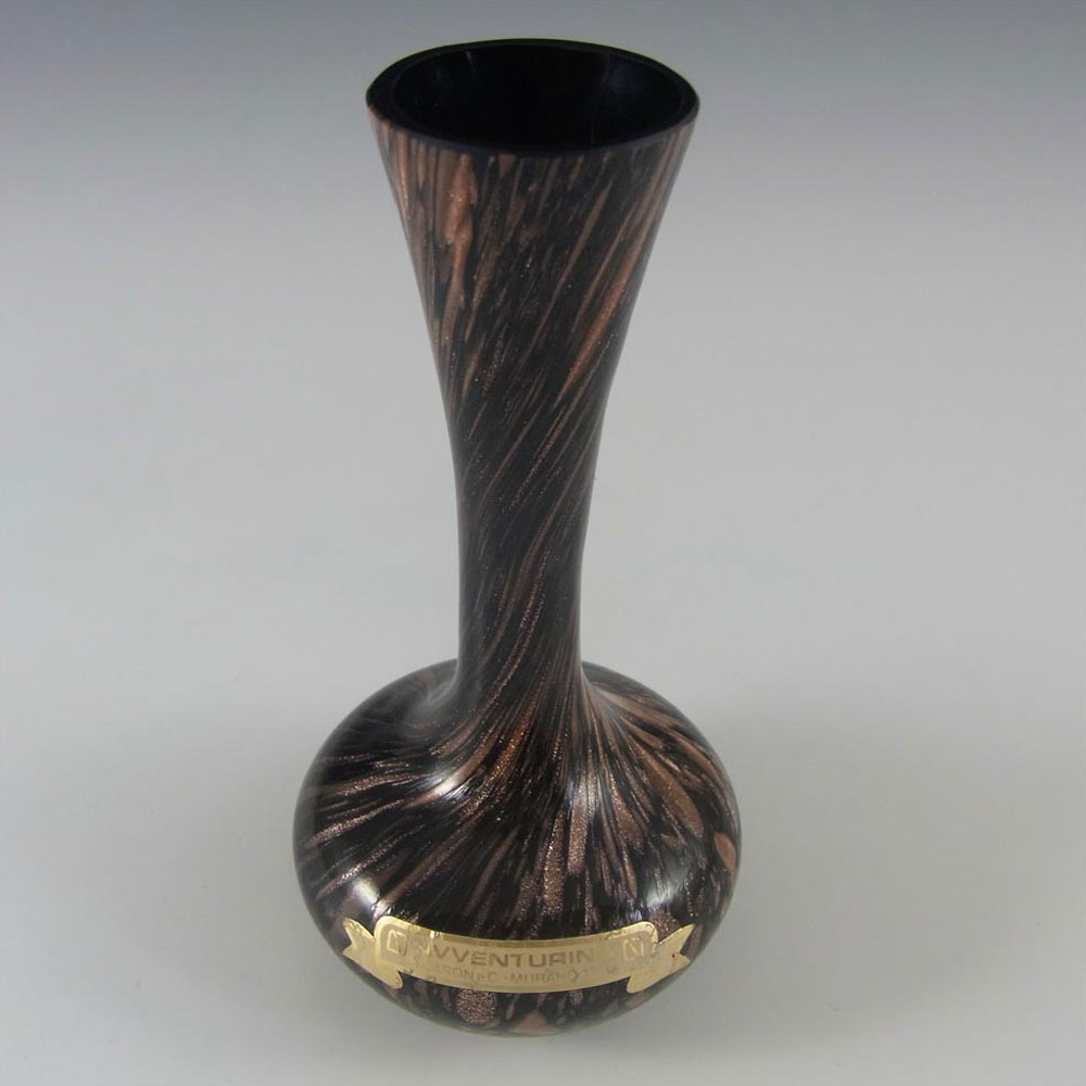 (image for) V Nason & C Murano Aventurine Glass Vase - Labelled - Click Image to Close