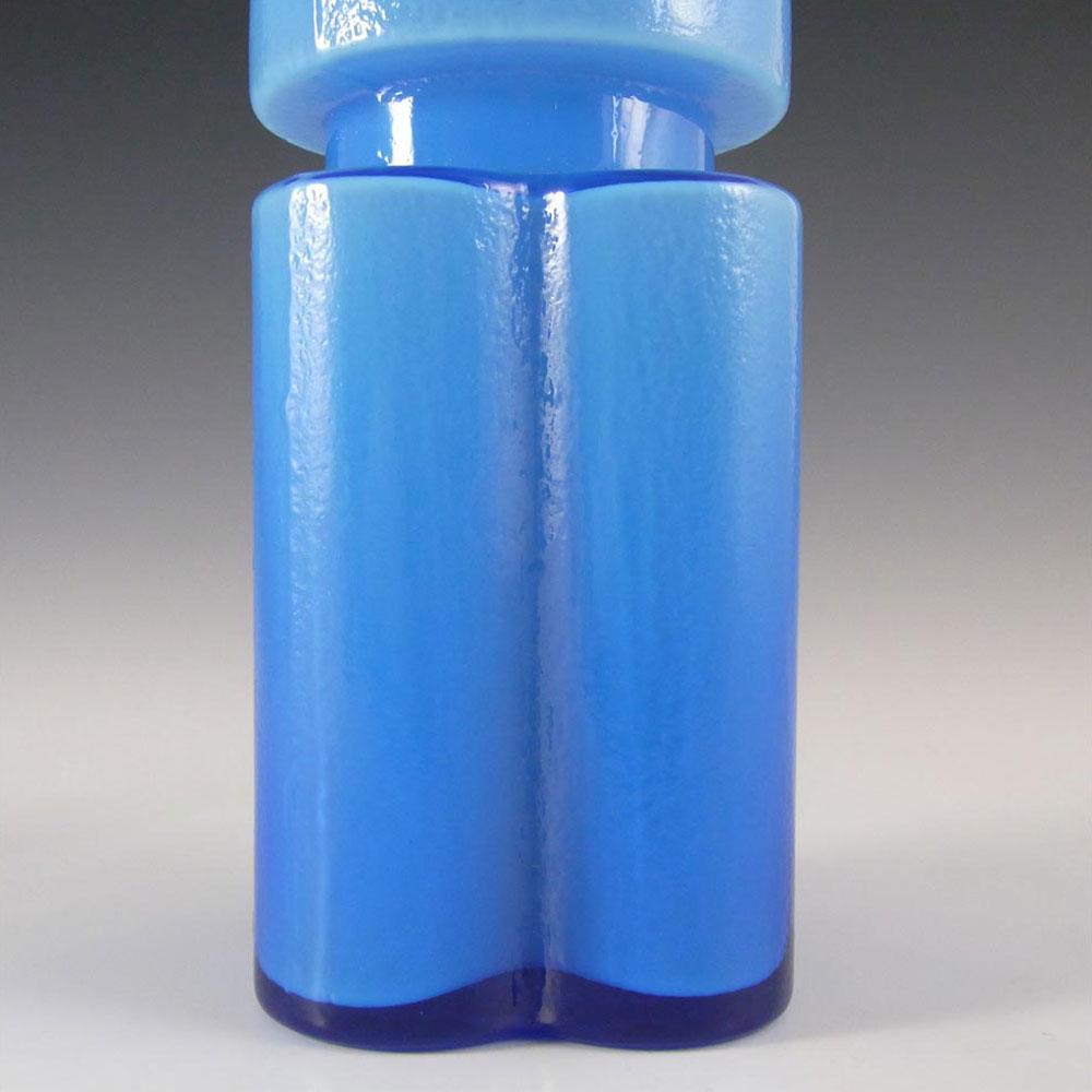 Alsterfors #S5054 Blue Cased Glass Vase Signed P. Ström '70 - Click Image to Close