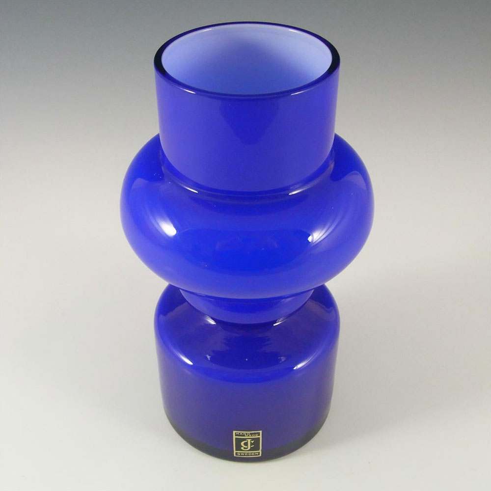 (image for) Lindshammar / JC Blue Hooped Glass Vase by Gunna Ander - Click Image to Close