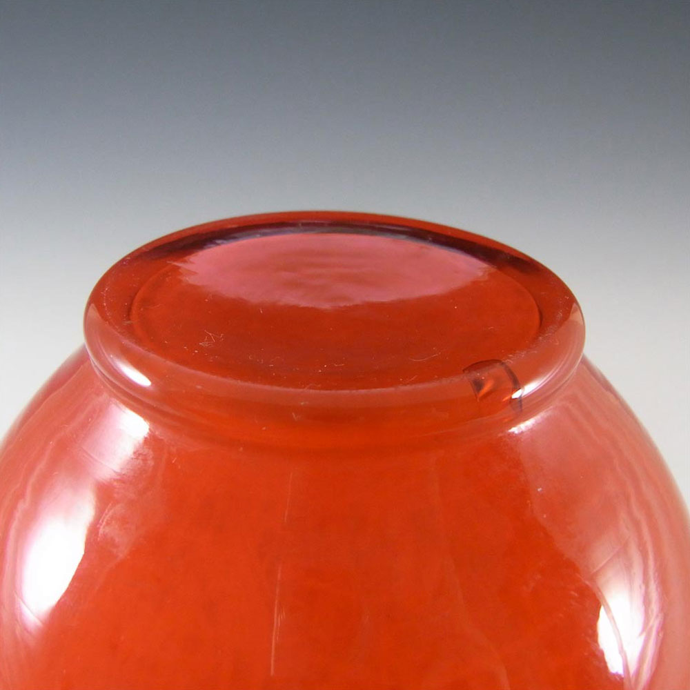 Elme 1970's Swedish/Scandinavian Orange Cased Glass Vase - Click Image to Close