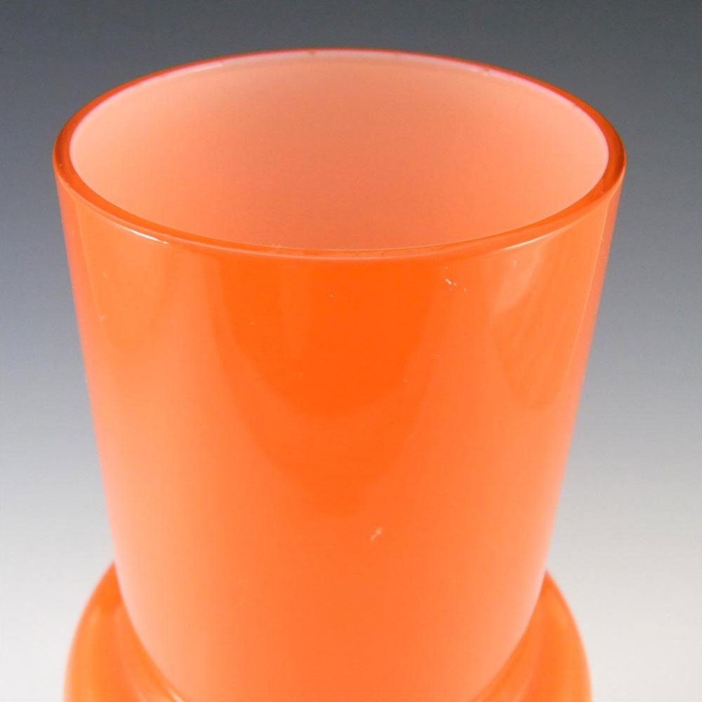 (image for) Ryd Glasbruk Swedish / Scandinavian Orange Glass Hooped 11.5" Vase - Click Image to Close