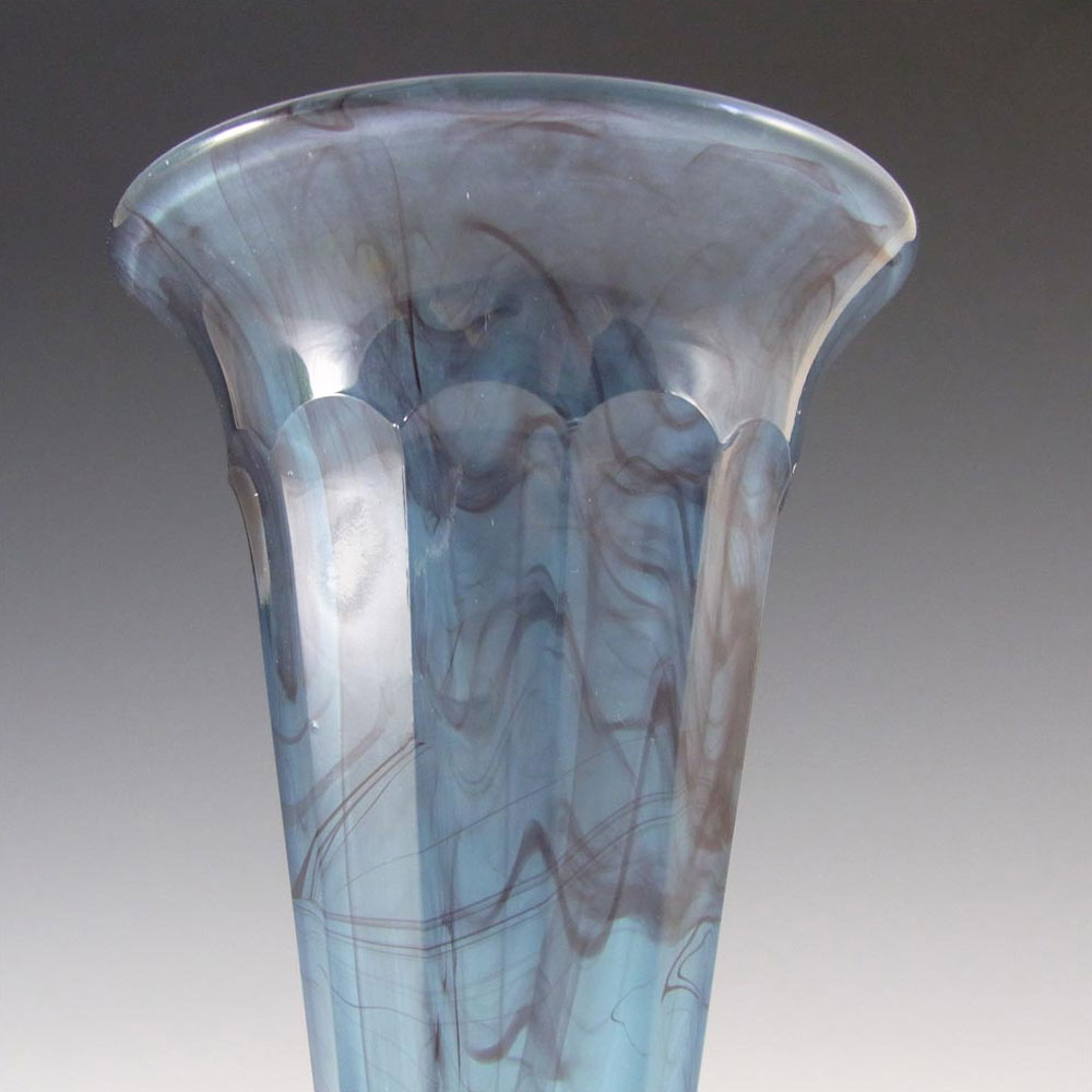 (image for) Davidson #51 British Art Deco Blue Cloud Glass Vase - Click Image to Close