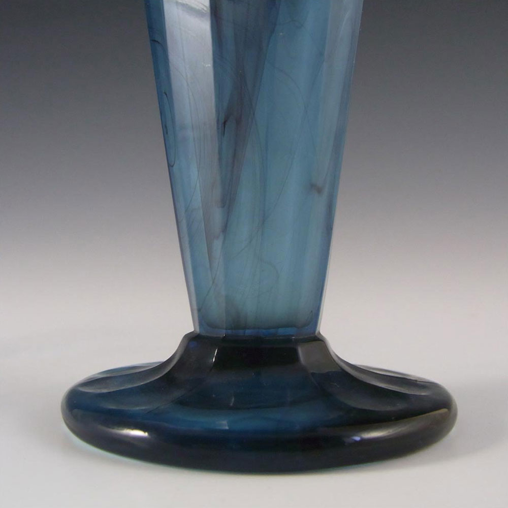 Davidson #51 British Art Deco Blue Cloud Glass Vase - Click Image to Close