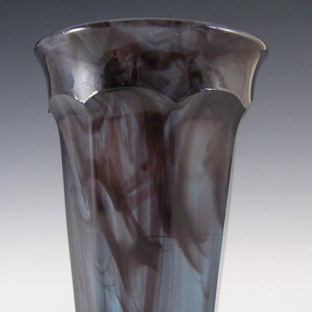 Davidson #1 British Art Deco Blue Cloud Glass Vase - Click Image to Close
