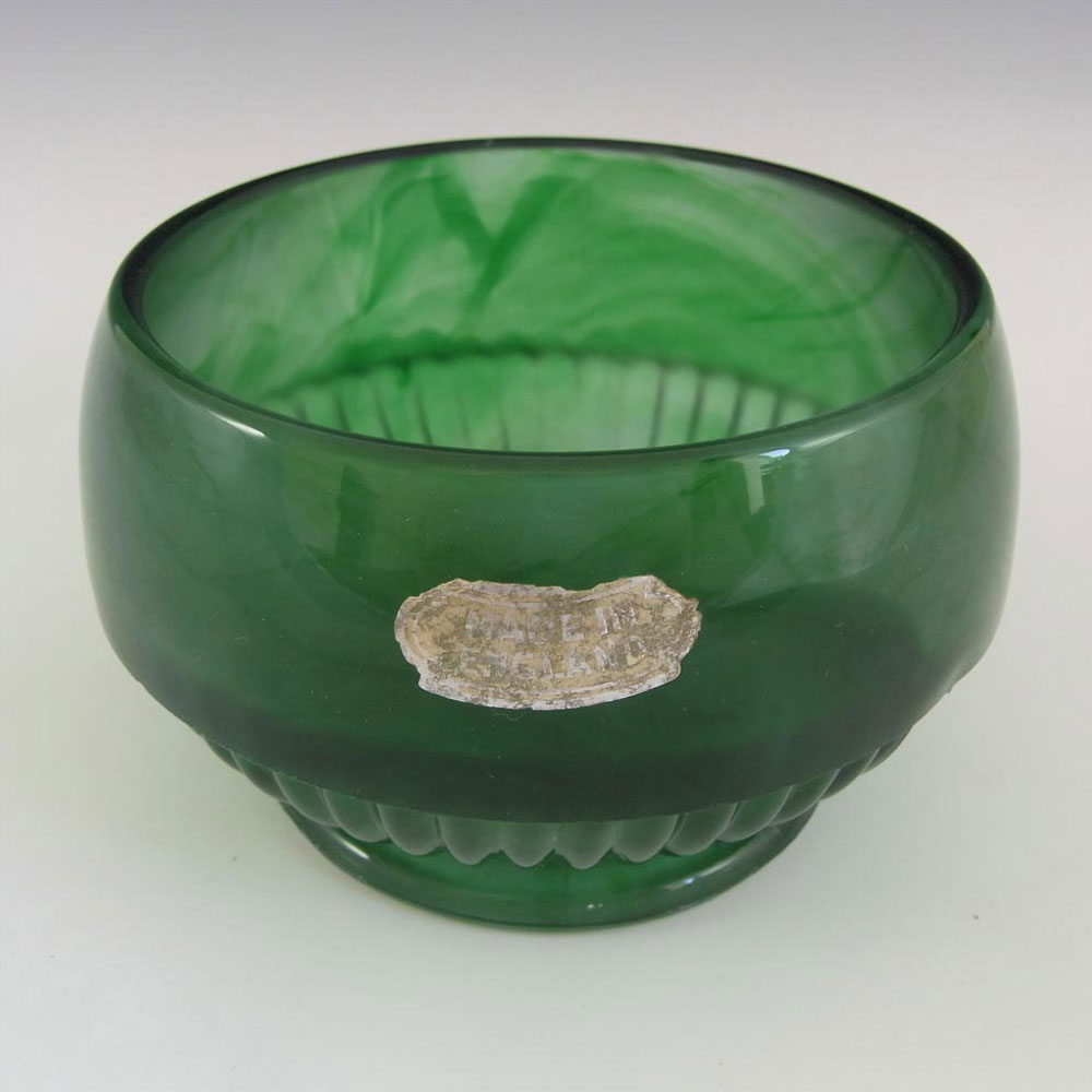 Davidson #10/1910 Art Deco Green Cloud Glass Bowl - Click Image to Close