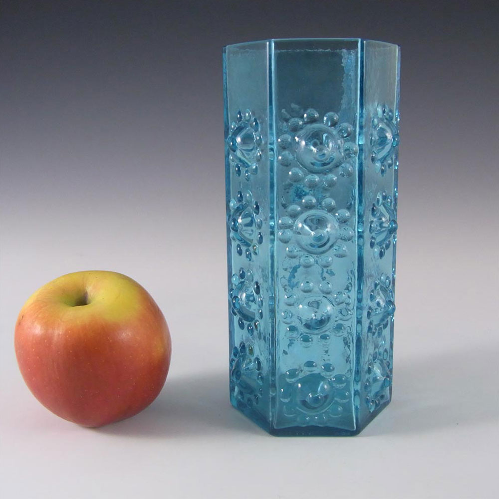 Dartington #FT95 Frank Thrower Nipple Blue Glass Vase - Click Image to Close