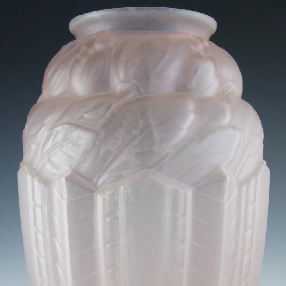 (image for) Jobling #B1 RARE 1930's Art Deco Pink Glass 'Lambton' Vase - Click Image to Close