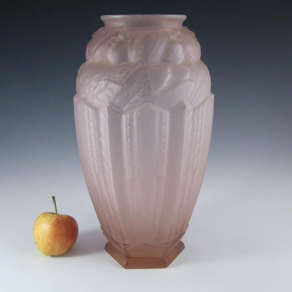 Jobling #B1 RARE 1930's Art Deco Pink Glass 'Lambton' Vase - Click Image to Close