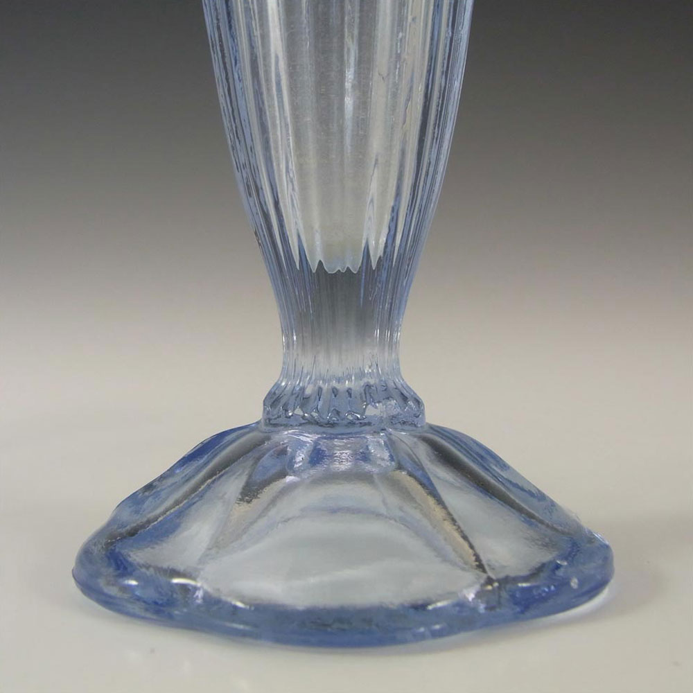 (image for) Bagley #3187 Art Deco 6" Vintage Blue Glass 'Katherine' Vase - Click Image to Close